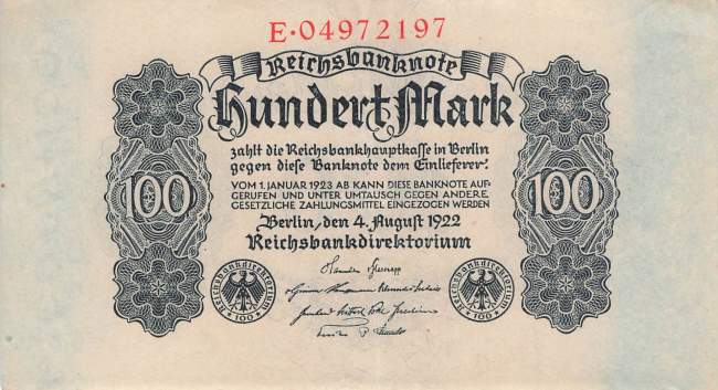 100 Mark 1922 ro.72 E